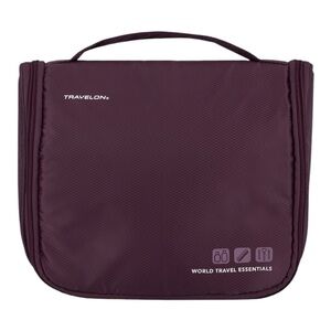 TRAVELON World Travel Essentials Hanging Toiletry Case in Blackberry  (NWOT)